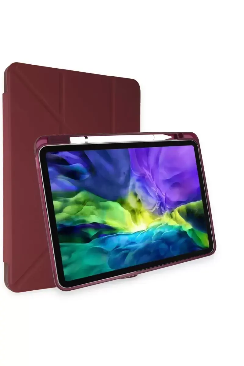 Newface Apple İpad Air 4 10.9 Kılıf Kalemlikli Mars Tablet Kılıfı - Mürdüm
