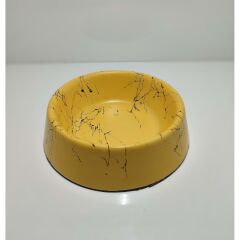 Markapet Elegans Seri Mermerit Kaymaz Tabanlı Kedi Köpek Mama Su Kabı 250 ml 8 oz Sarı