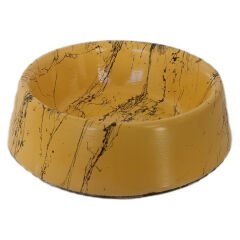 Markapet Elegans Seri Mermerit Kaymaz Tabanlı Kedi Köpek Mama Su Kabı 250 ml 8 oz Sarı