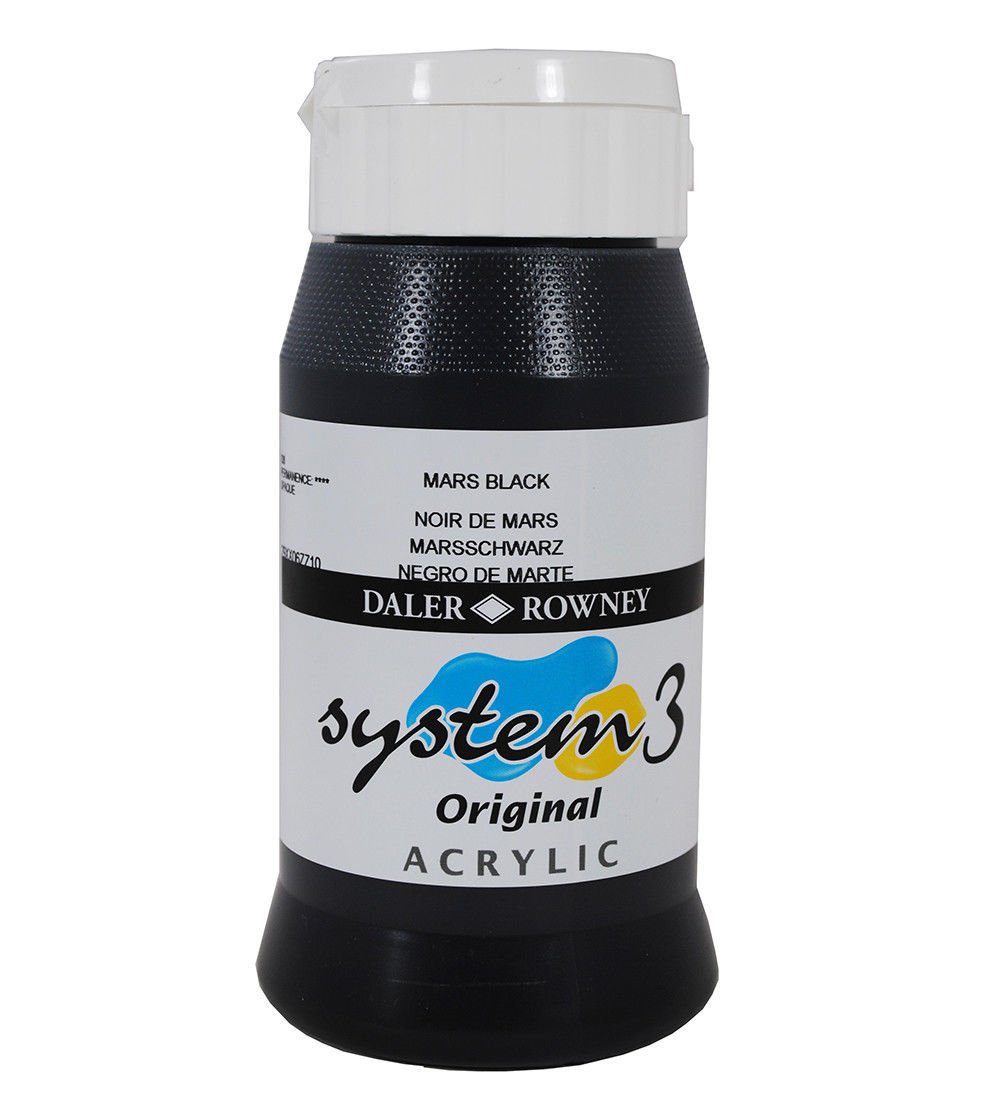 System 3 Akrilik Boya 500ml N:036 Mars Black