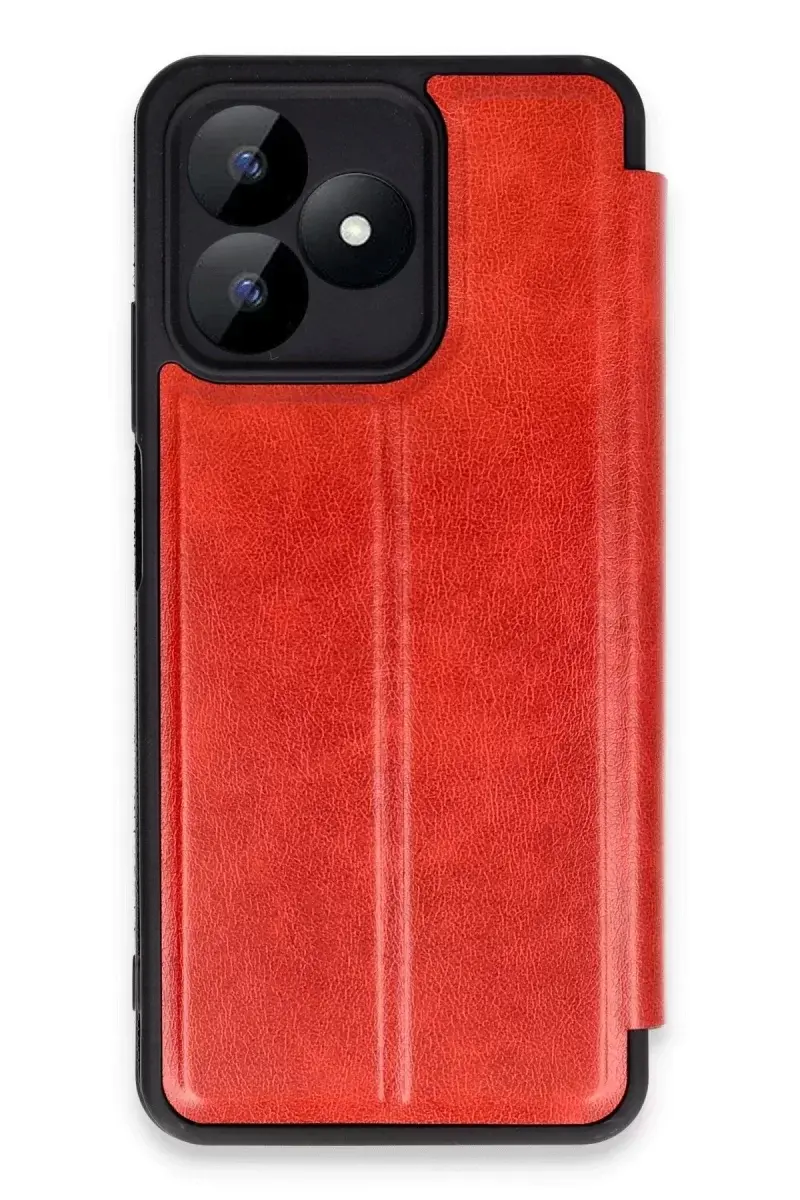 Newface Realme Note 50 4g Kılıf Flip Cover - Kırmızı