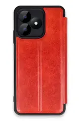 Newface Realme Note 50 4g Kılıf Flip Cover - Kırmızı
