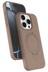 Newface Apple İphone 14 Pro Max Regal Magsafe Standlı Kapak - Çöl Titanyum