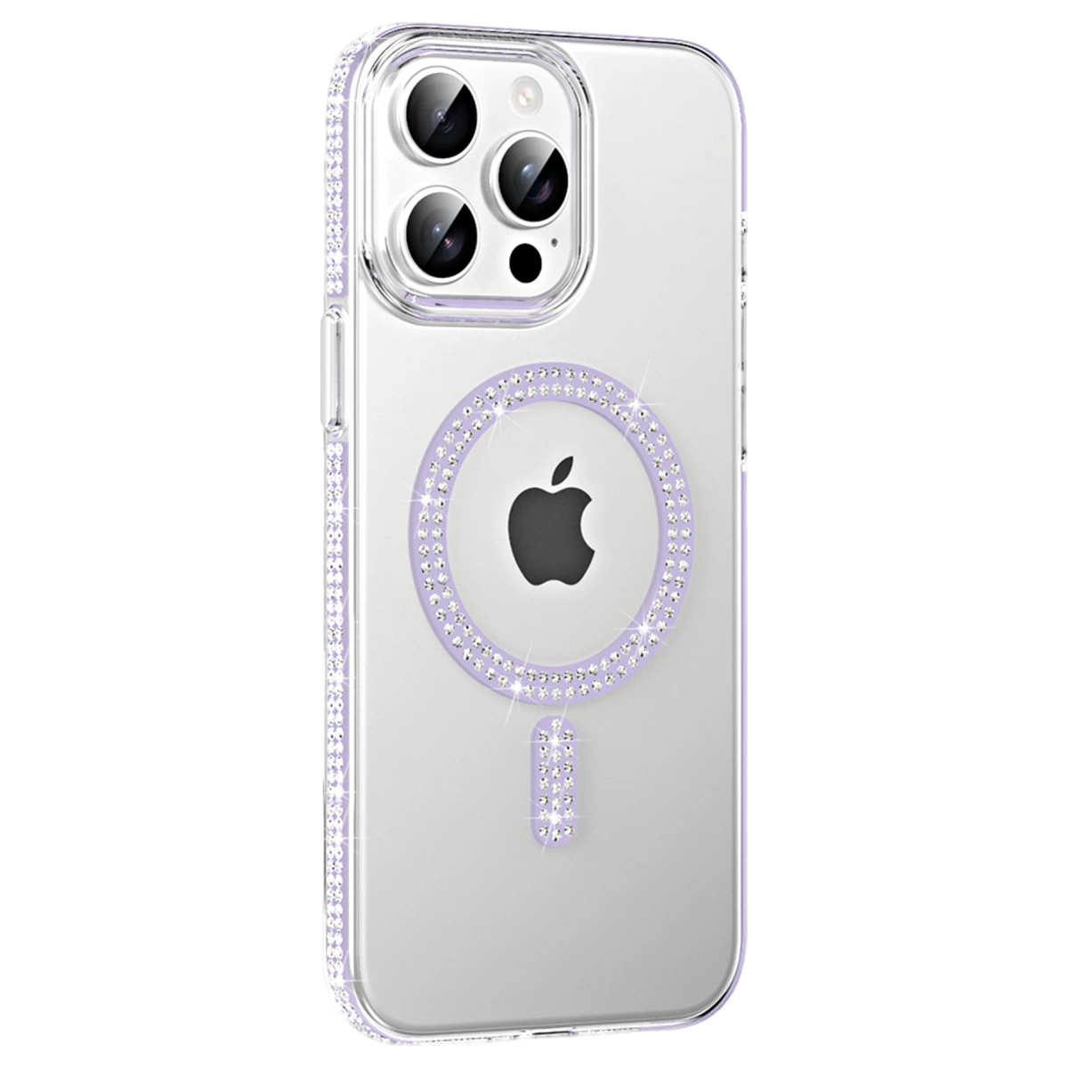 Joko  İphone 15 Pro Move Taşlı Magsafe Kapak - Lila