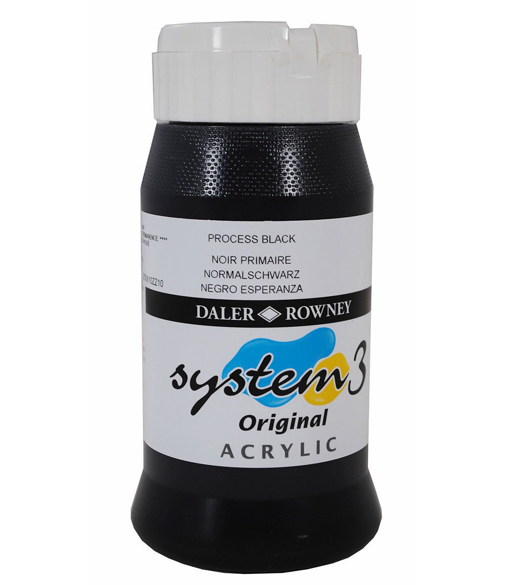 System 3 Akrilik Boya 500ml N:040 Process Black