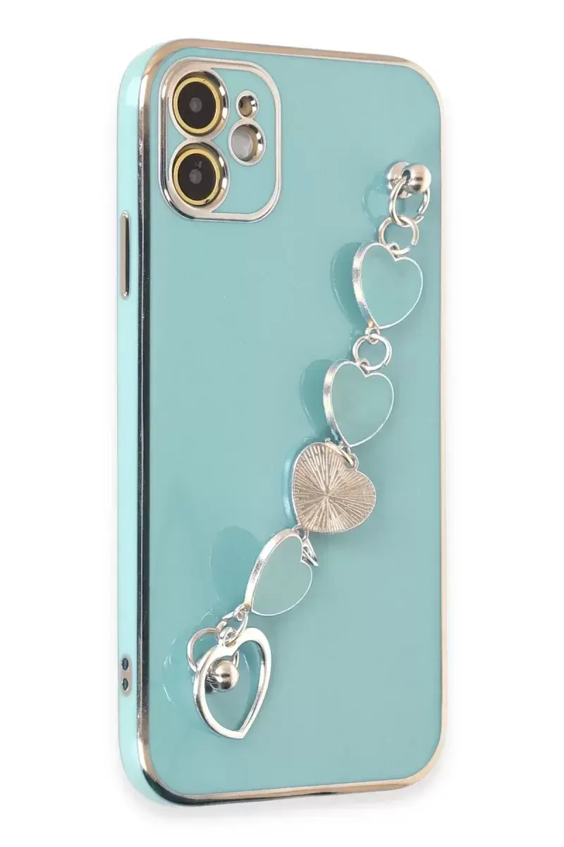 Newface İphone 12 Kılıf Esila Silikon - Su Yeşili