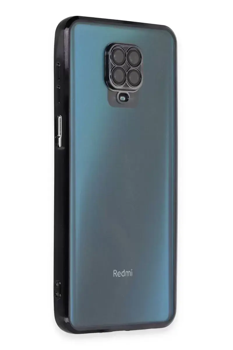 Newface Xiaomi Redmi Note 9 Pro Kılıf Razer Lensli Silikon - Siyah