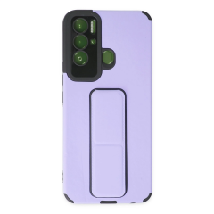 Tecno Pova Neo Kılıf Mega Standlı Silikon - Lila