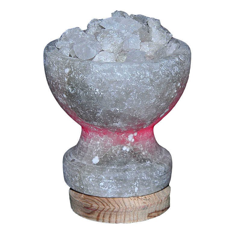 Çanak Şekilli Doğal Kaya Tuzu Lambası Çankırı Kablolu Ampullü Beyaz 1-2 Kg