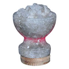 Çanak Şekilli Doğal Kaya Tuzu Lambası Çankırı Kablolu Ampullü Beyaz 1-2 Kg