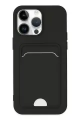 Newface İphone 14 Pro Kılıf Kelvin Kartvizitli Silikon - Siyah