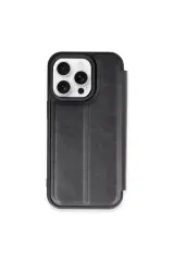 Newface Apple İphone 15 Pro Max Kılıf Flip Cover - Siyah