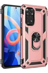 Newface Xiaomi Redmi Note 12s Kılıf Sofya Yüzüklü Silikon Kapak - Rose