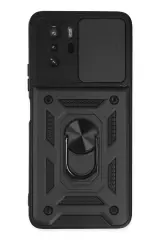 Newface Xiaomi Poco X3 Gt Kılıf Pars Lens Yüzüklü Silikon - Siyah