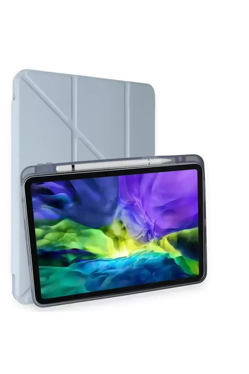 Newface Apple İpad Air 4 10.9 Kılıf Kalemlikli Mars Tablet Kılıfı - Mavi