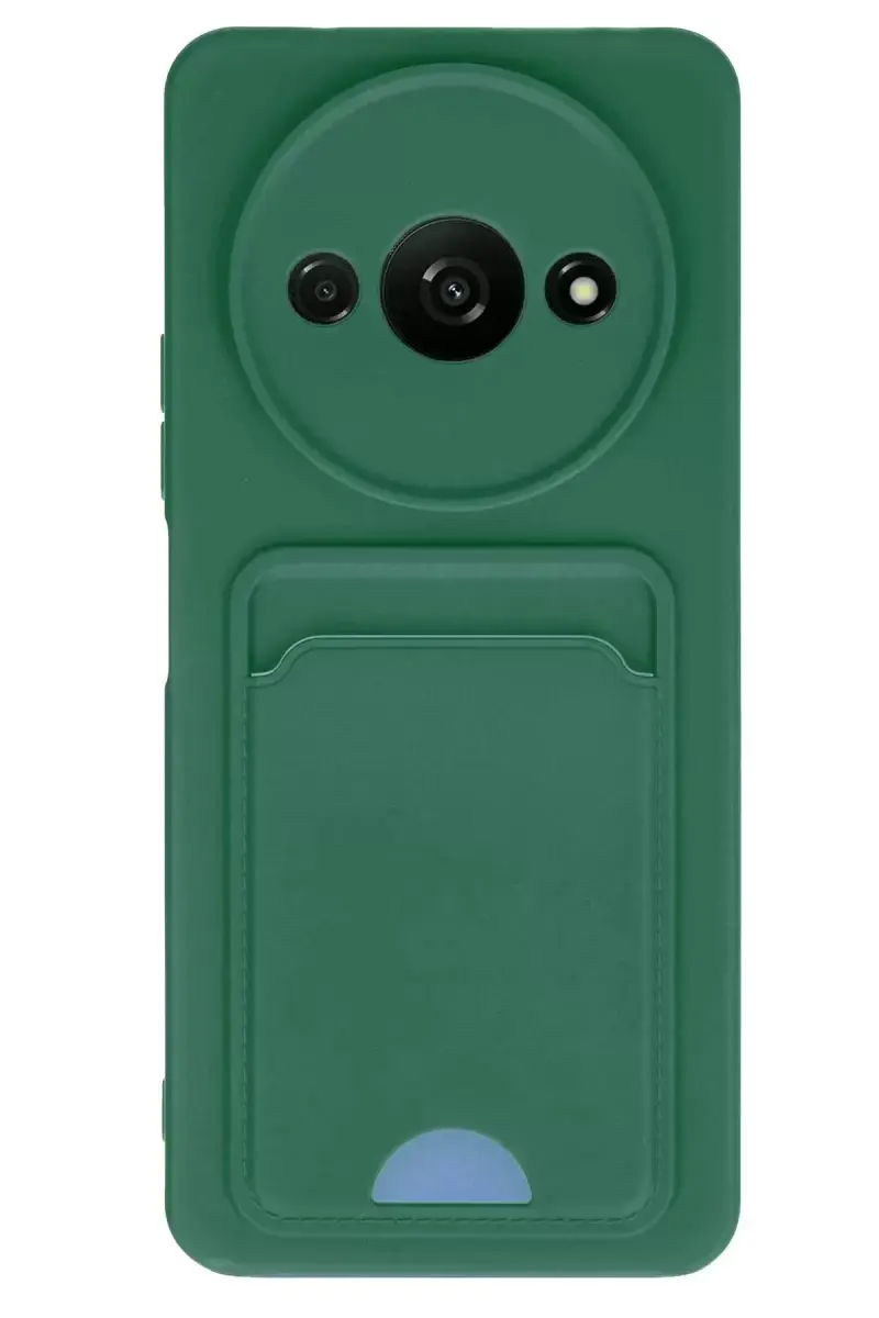 Newface Xiaomi Redmi A3 4g Kılıf Kelvin Kartvizitli Silikon - Koyu Yeşil