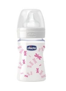 Chicco Desenli Cam Silikon Biberon Kız - 150 ML (8058664009619)