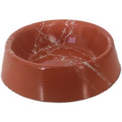 Markapet Elegans Seri Mermerit Kaymaz Tabanlı Kedi Köpek Mama Su Kabı 500 ml 16 oz Kiremit