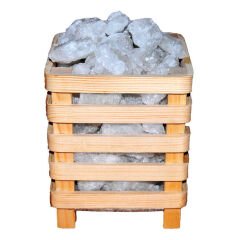 Kafes Şekilli Doğal Kaya Tuzu Lambası Çankırı Kablolu Ampullü Beyaz 2-4 Kg