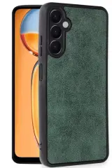 Newface Samsung Galaxy S24 Fe Kılıf Aras Deri Kapak - Koyu Yeşil