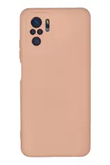 Newface Xiaomi Redmi Note 10 Kılıf Nano İçi Kadife Silikon - Pudra