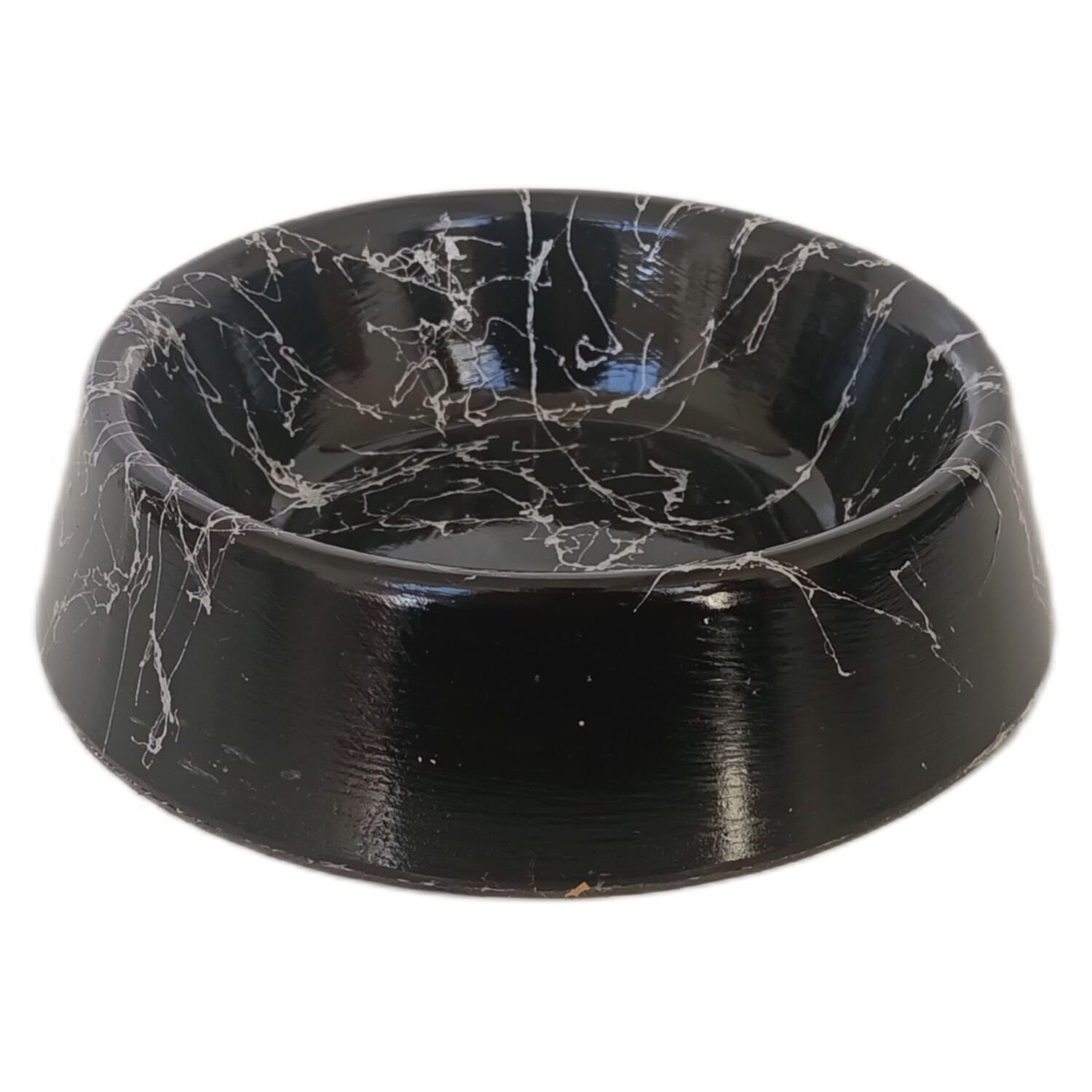 Markapet Elegans Seri Mermerit Kaymaz Tabanlı Kedi Köpek Mama Su Kabı 500 ml 16 oz Siyah