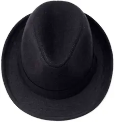 Çocuk Boy Siyah Kumaş Fötr Şapka Gösteri Şapkası Michael Jackson Şapkası 54 No