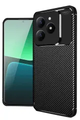 Newface Realme C61 Kılıf Auto Focus Karbon Kapak - Siyah