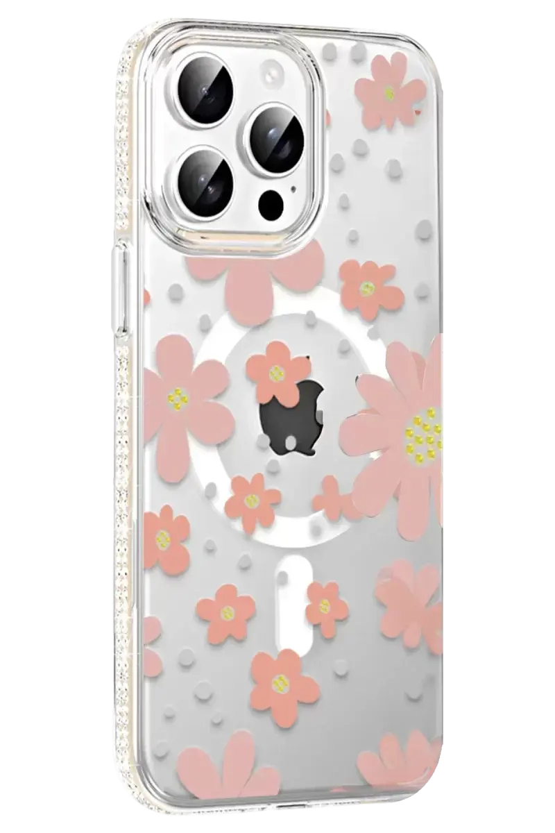 Joko Apple İphone 14 Pro Max Floral Magsafe Kapak - Pembe