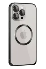 Joko İphone 15 Pro Max Kılıf Metal Bumper Magneticsafe Kapak - Siyah