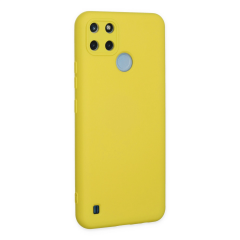 Realme C25y Kılıf Nano İçi Kadife Silikon - Sarı
