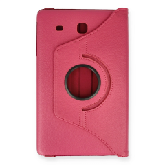 Samsung Galaxy T560 Tab E 9.7 Kılıf 360 Tablet Deri Kılıf - Pembe