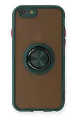 Newface İphone 6 Kılıf Montreal Yüzüklü Silikon Kapak - Yeşil