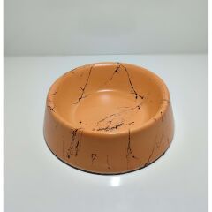 Markapet Elegans Seri Mermerit Kaymaz Tabanlı Kedi Köpek Mama Su Kabı 750 ml 24 oz Turuncu