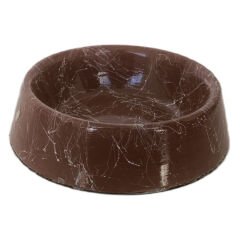 Markapet Elegans Seri Mermerit Kaymaz Tabanlı Kedi Köpek Mama Su Kabı 750 ml 24 oz Kahverengi