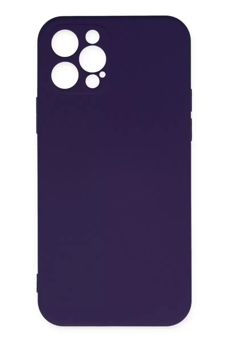 Newface Apple İphone 12 Pro Max Kılıf Nano İçi Kadife Silikon - Mor