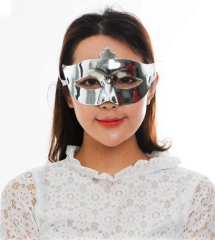 Gümüş Renk Kostüm Partisi Ekstra Parlak Balo Maskesi 15x10 Cm