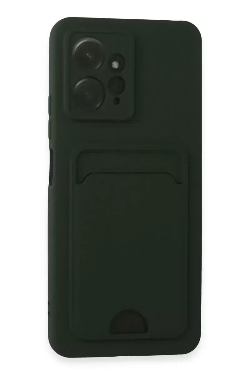 Newface Xiaomi Redmi Note 12 4g Kılıf Kelvin Kartvizitli Silikon - Koyu Yeşil