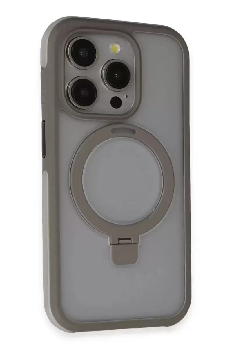 Joko İphone 15 Pro Zorda Airbag Magsafe Standlı Kapak - Titan Gri