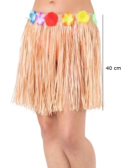 Yetişkin Ve Çocuk Uyumlu Saman Renk Püsküllü Hawaii Luau Hula Etek 40