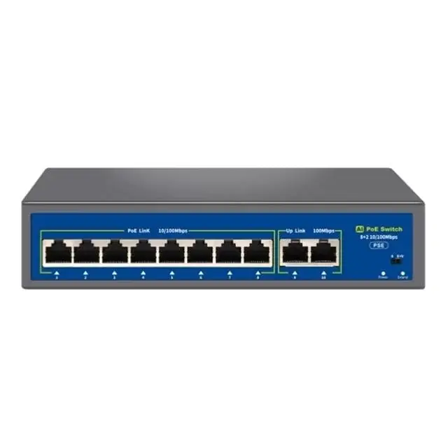 Novacom Nvc-hıf0820fbl-c 8+2 Port 120w 10/100mbps Poe Switch (250m Extend Modlu)