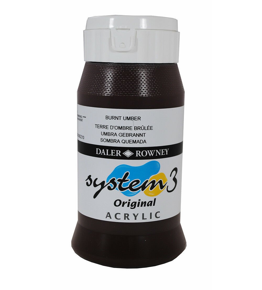 System 3 Akrilik Boya 500ml N:223 Burnt Umber