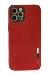 Newface İphone 12 Pro Kılıf Loop Deri Silikon - Kırmızı