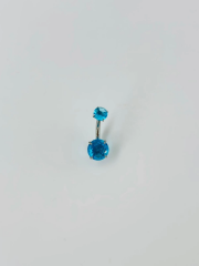 Mavi Taşlı Göbek Piercing