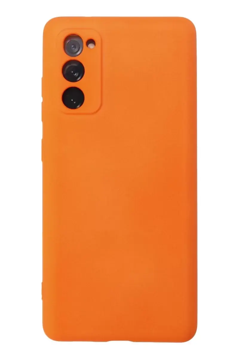 Newface Samsung Galaxy S20 Fe Kılıf Nano İçi Kadife Silikon - Turuncu