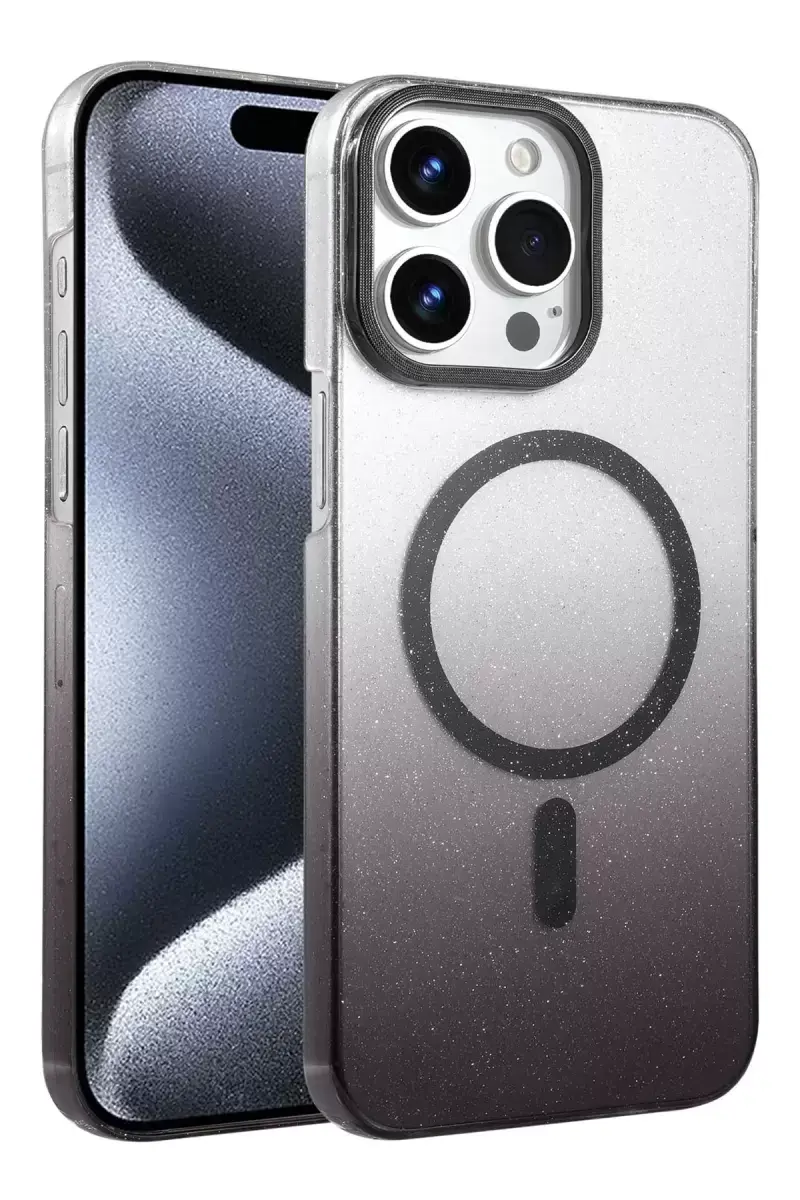 Newface Apple İphone 15 Pro Max Glossy Magsafe Kapak - Siyah