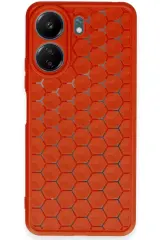 Newface Xiaomi Redmi 13c Kılıf Petek Silikon Kapak - Kırmızı