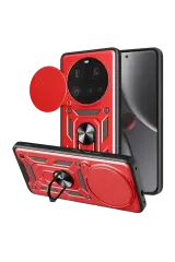 Newface Xiaomi Mi 15 Ultra Kılıf Pars Lens Yüzüklü Silikon - Kırmızı