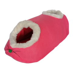 Flipper Tay Tüyü Kedi Oyun Tünel Yatağı 30 x 75 cm Koyu Pembe