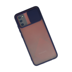 Samsung Galaxy A03s Kılıf Palm Buzlu Kamera Sürgülü Silikon - Lacivert